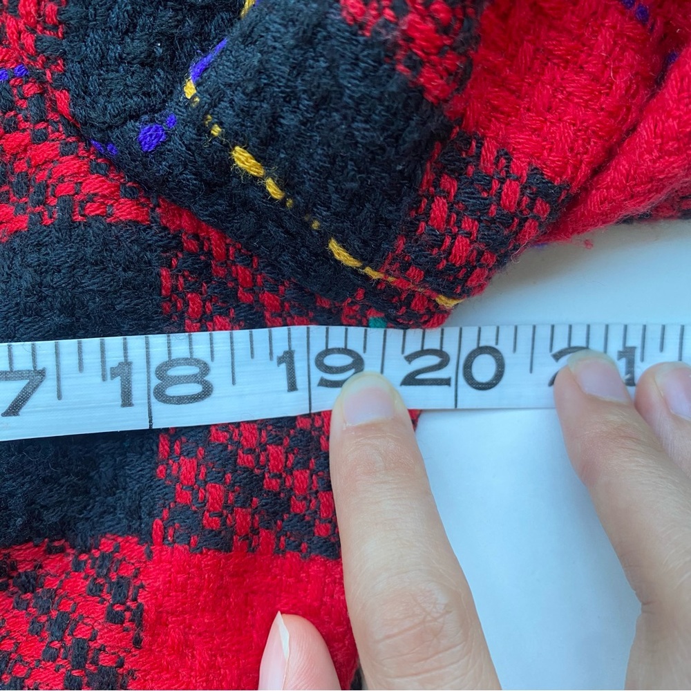 Vintage Requirements red black boucle long sleeve plaid jacket 80s - Picture 8 of 10